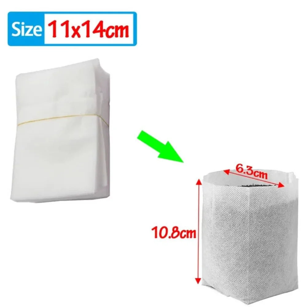 100Pcs Non-Woven Biodegradable Plant Nursery Bags for Garden