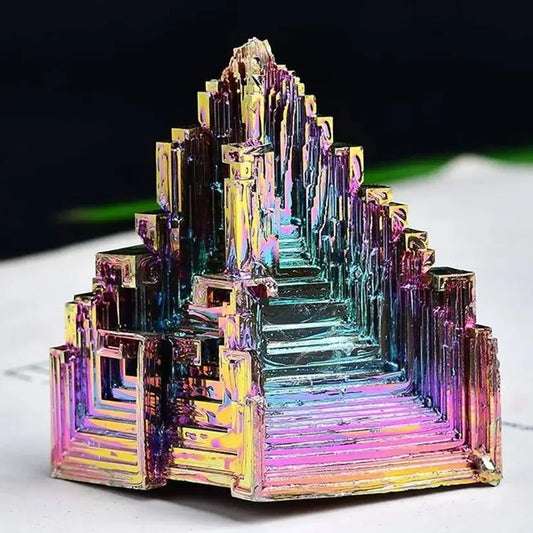 Natural Bismuth Tower Metal Pyramid Stones for Reiki Healing