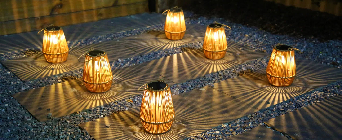 Hand Woven 0.6W Solar Outdoor Lights Villa Landscape Light