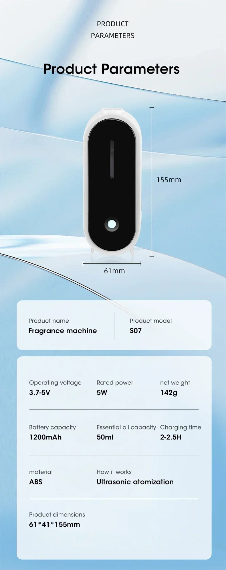 Wall Mounted Aroma Diffuser Smart Air Purifier Machine