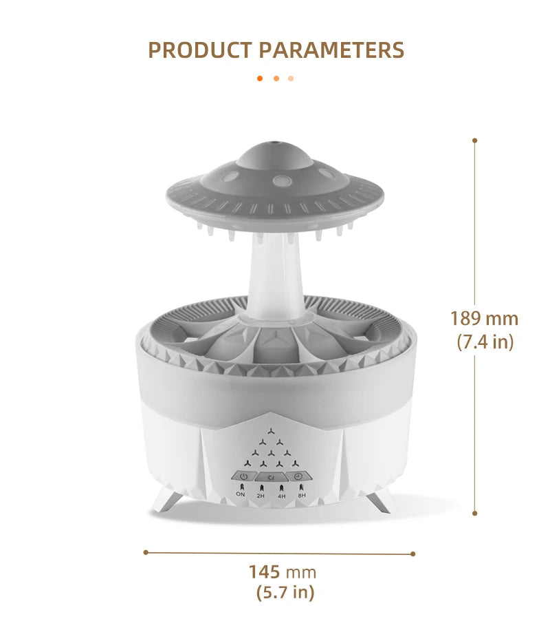 2023 Rain Cloud Humidifier with Remote Raindrop Diffuser