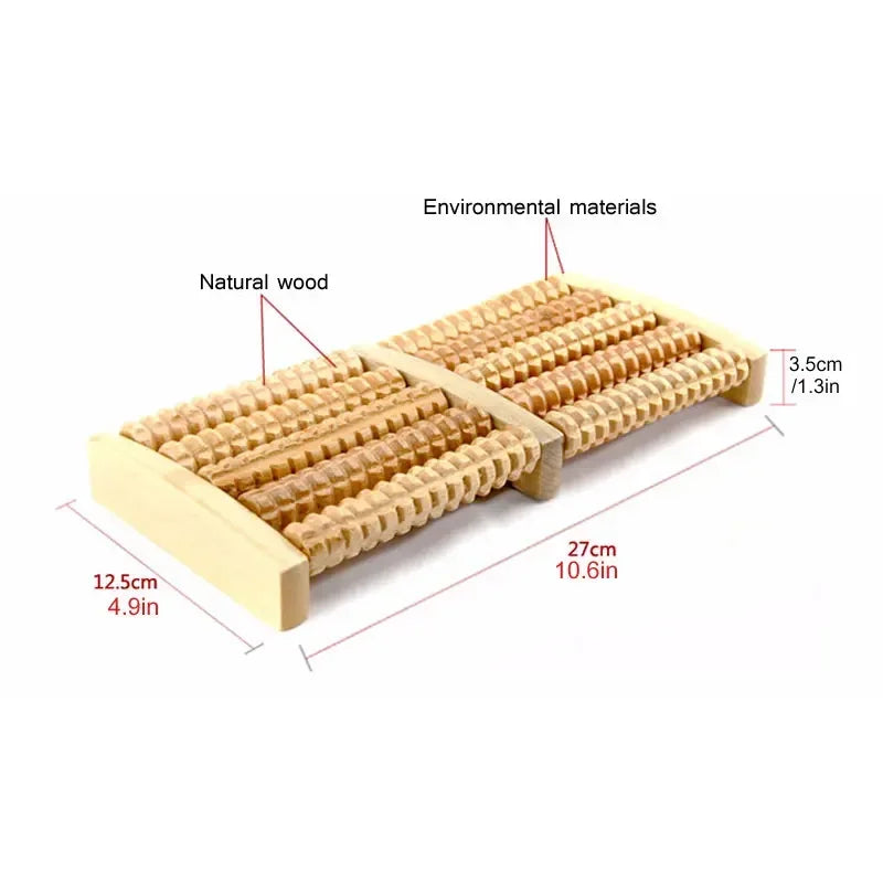 Wooden Foot Massage Roller Relieves Fatigue Foot Pain