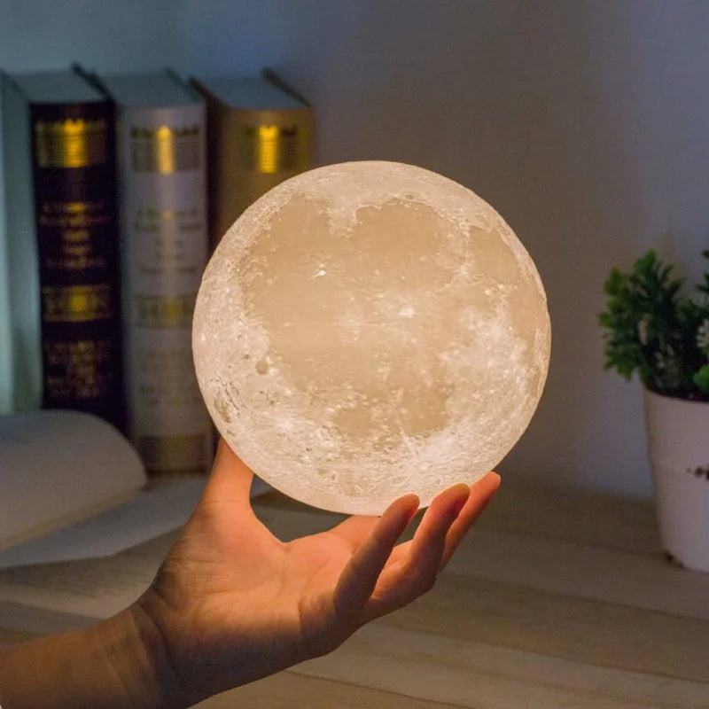 Moon Lamp Led Night Light Battery Powered with Stand Decor