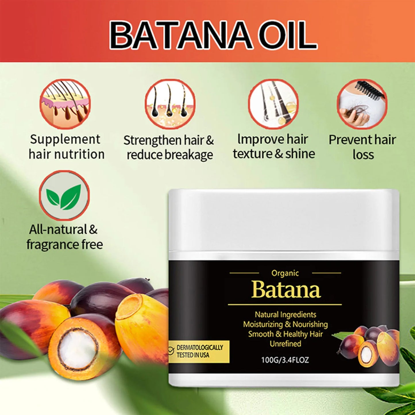 100g Raw Batana Oil for Hair Growth Organic Moisturizer