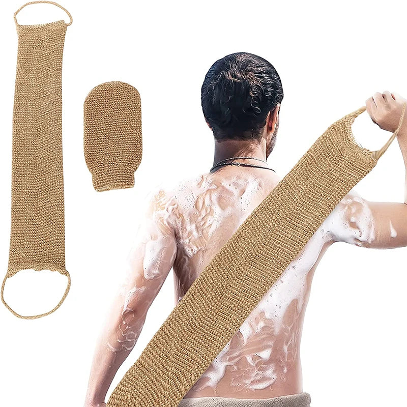 Ramie Jute Bath Towel Exfoliating Belt Shower Scrubber