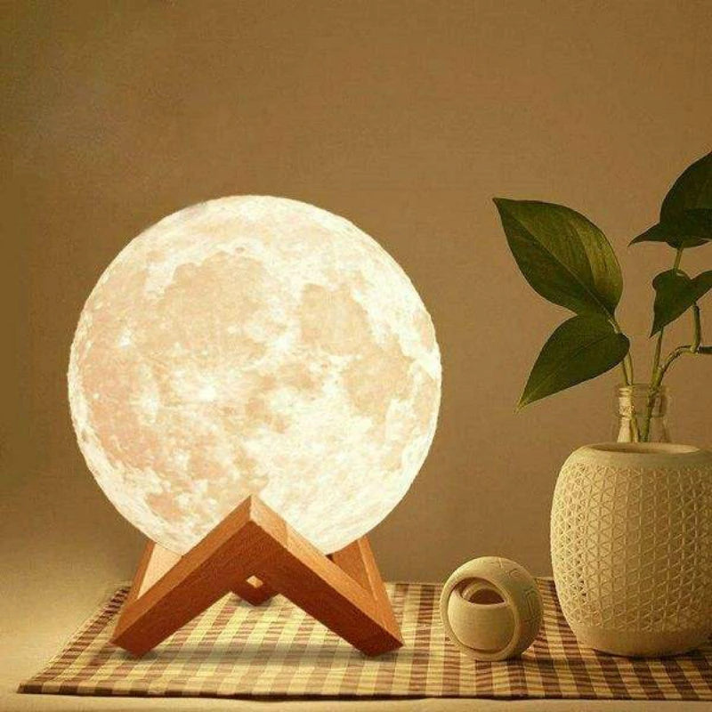 Moon Lamp Led Night Light Battery Powered with Stand Decor