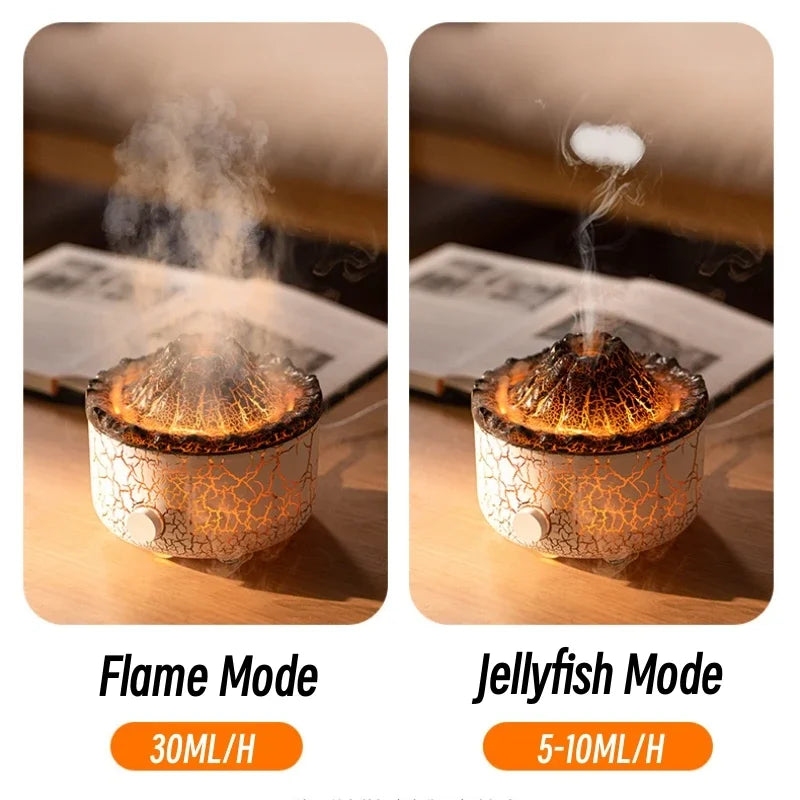 Volcano Aromatherapy Diffuser Smoke Ring with Flame Lamp