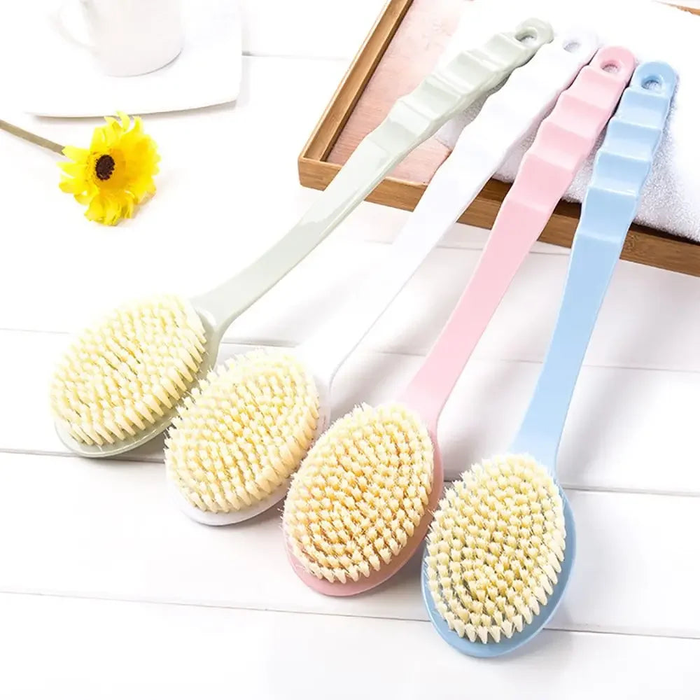 1pc Long Handle Bath Brush Soft Body Scrub Massager Accessories