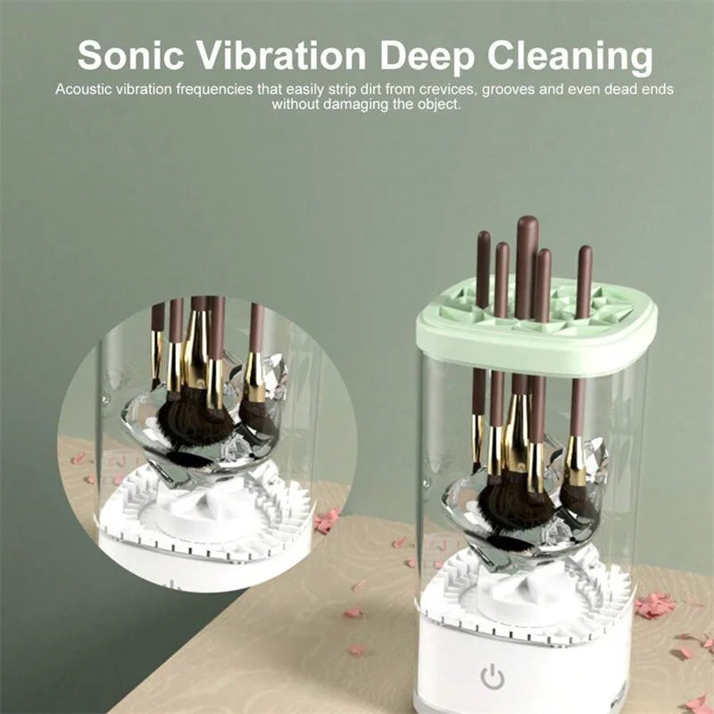 3 In 1 Electric Makeup Brush Cleaner Automatic Spinner Tool