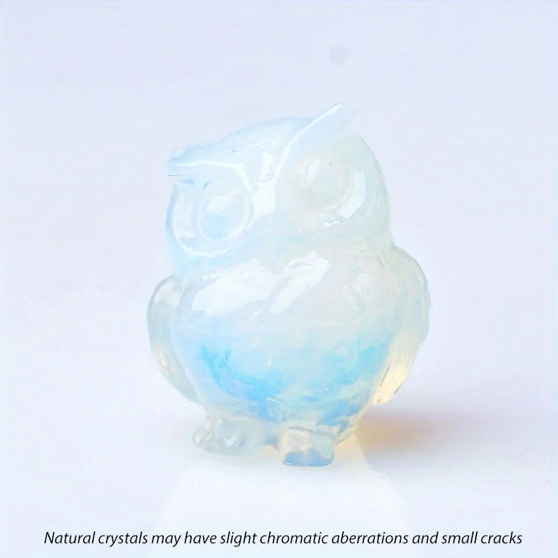 1pc 3.5cm Crystal Carved Owl Meditation Stone Gift