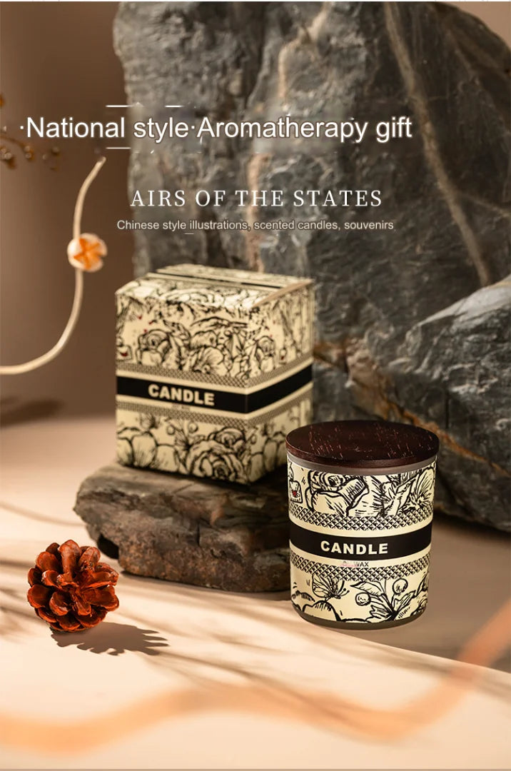 Coffee Scented Candles in Jars with Wooden Lid for Home Serenity