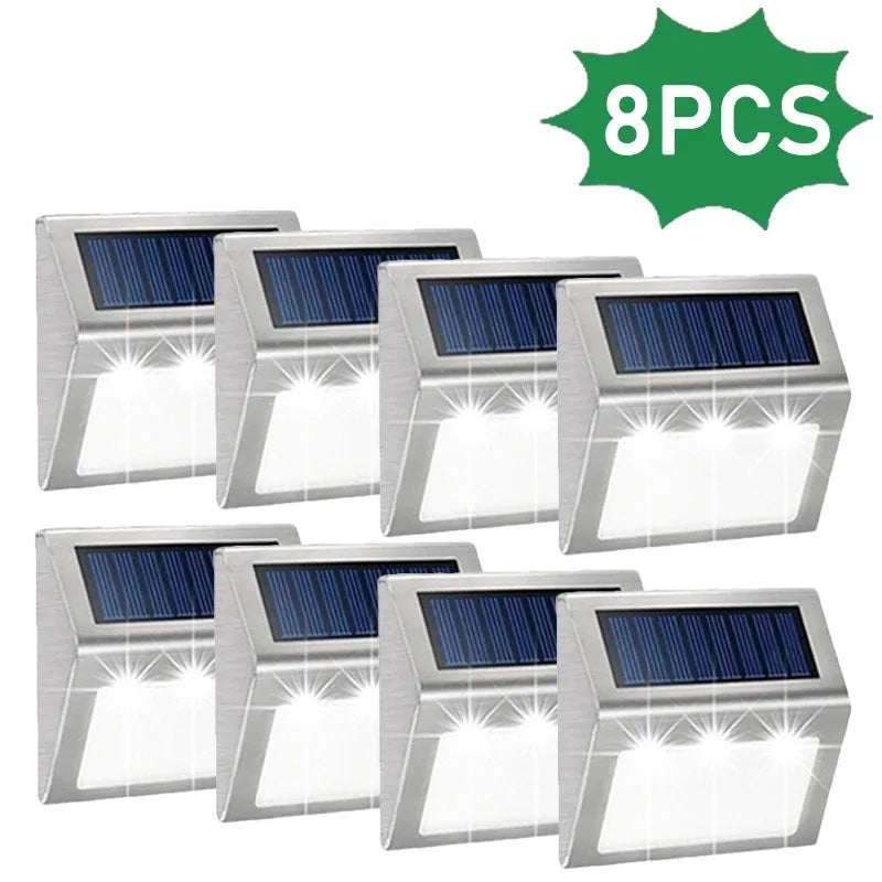 1~10pcs Solar Stair Lights Waterproof Yard Garden Light for Outside Patio Stainless Steel Solar Lamp