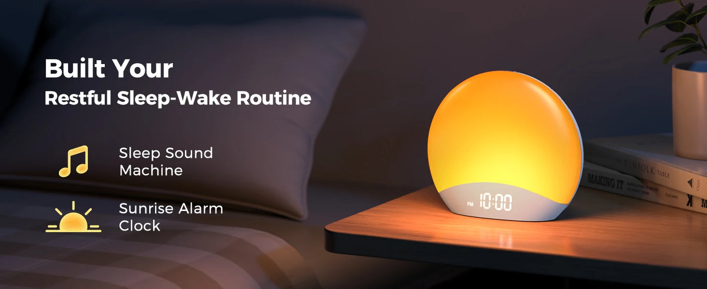 KERCHAN Sound Machine Sunrise Alarm Clock with Night Light