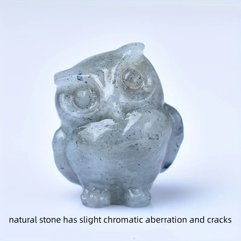 1pc 3.5cm Crystal Carved Owl Meditation Stone Gift