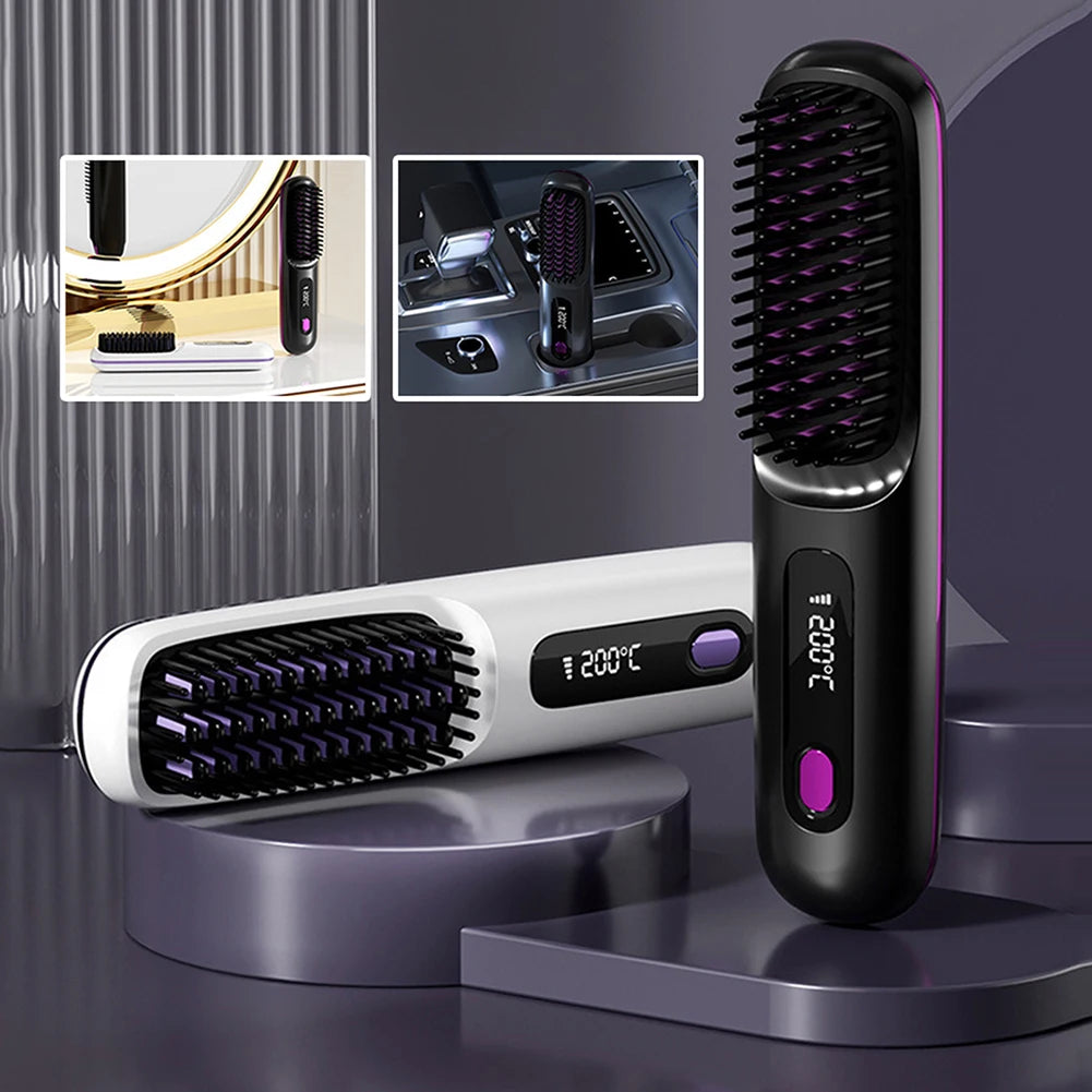 Digital Display Hair Straightening Comb for Women Female