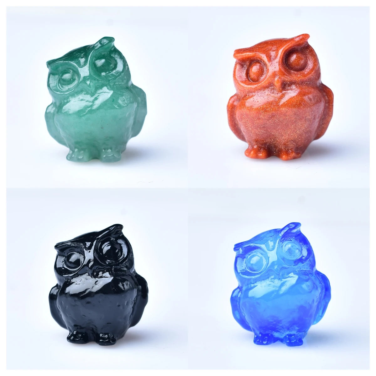 1pc 3.5cm Crystal Carved Owl Meditation Stone Gift