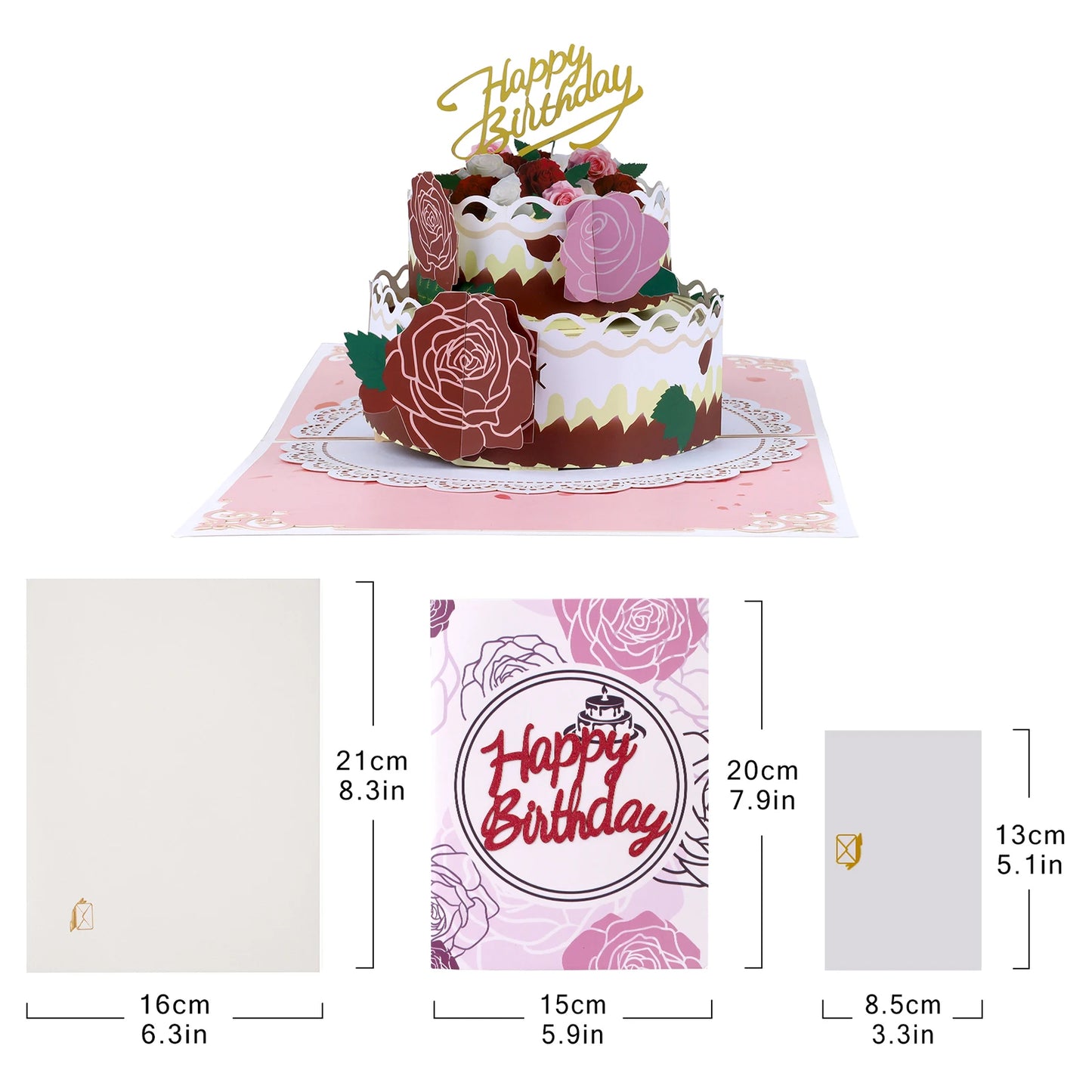 Happy Birthday Pop-up Card for Wife Husband Mom Dad Gift