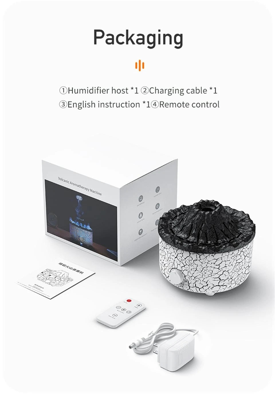 Volcano Aromatherapy Diffuser Smoke Ring with Flame Lamp