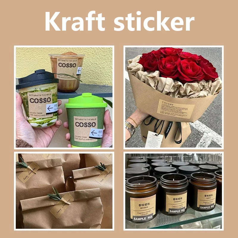 Custom Kraft Label Scented Candle Glass Jar Sticker Handicraft