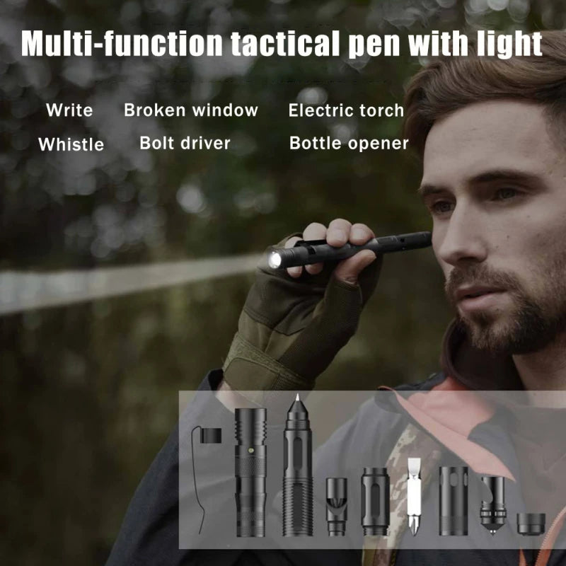 Multifunctional Ballpoint Pen With 100LM Flashlight Tool