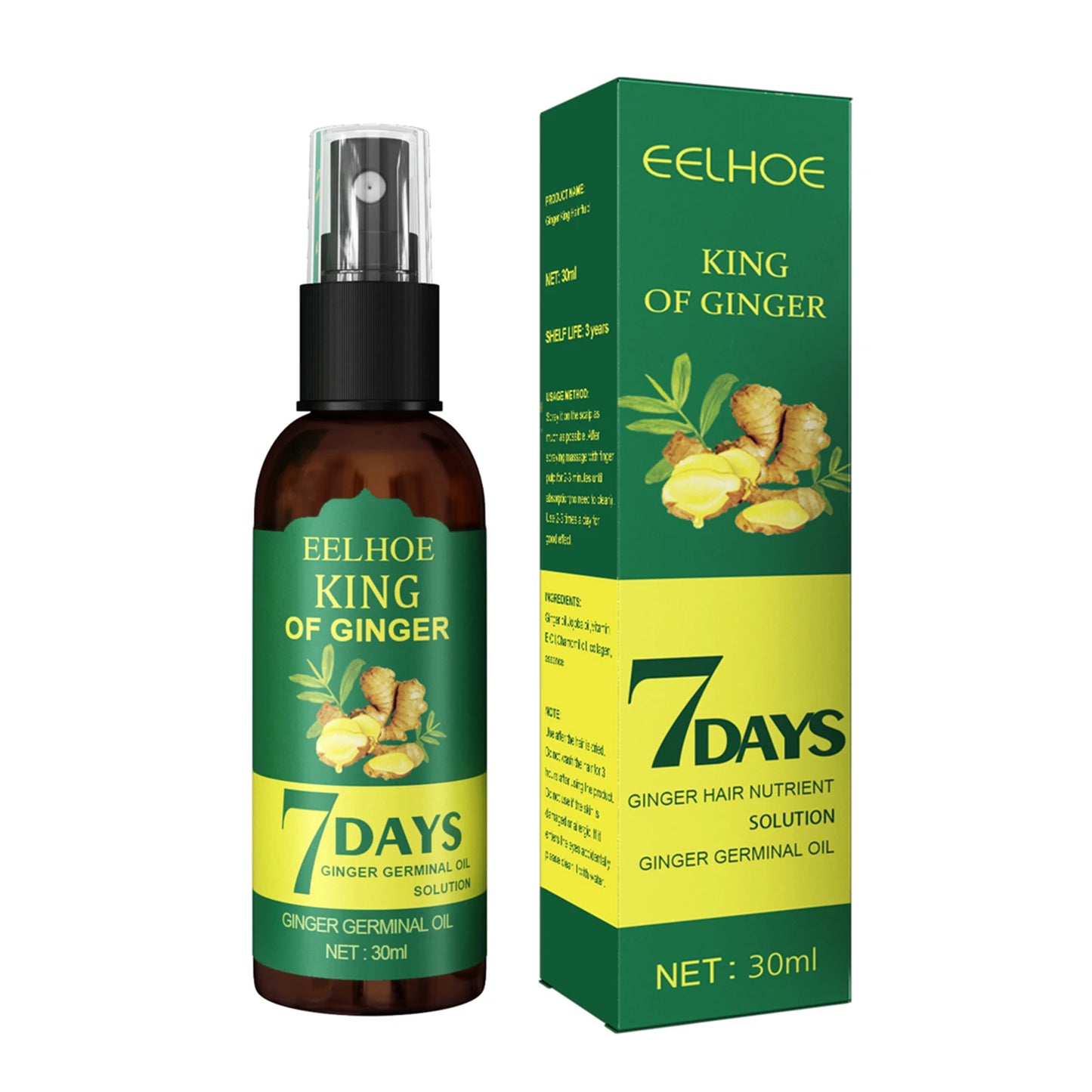 Ginger Hair Growth Serum Sprayer for Thicker Hair Growth