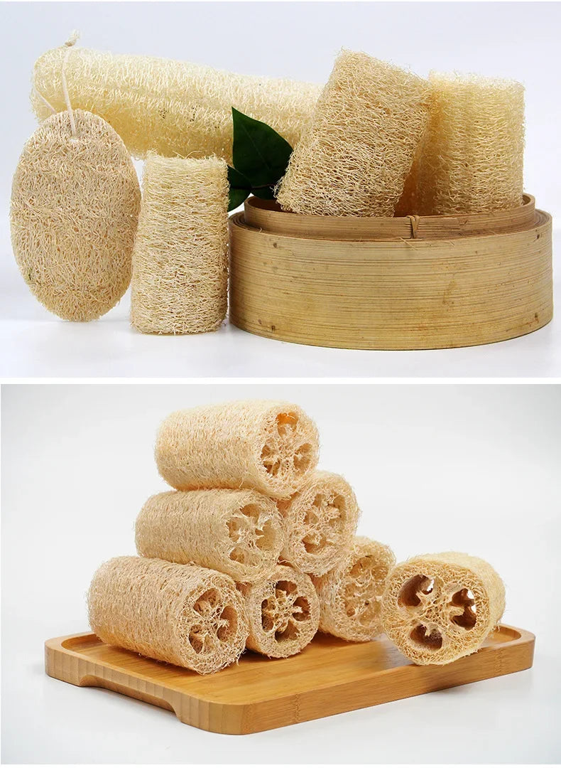 100% Natural Loofah Exfoliating Body Sponge Scrubber for Spa