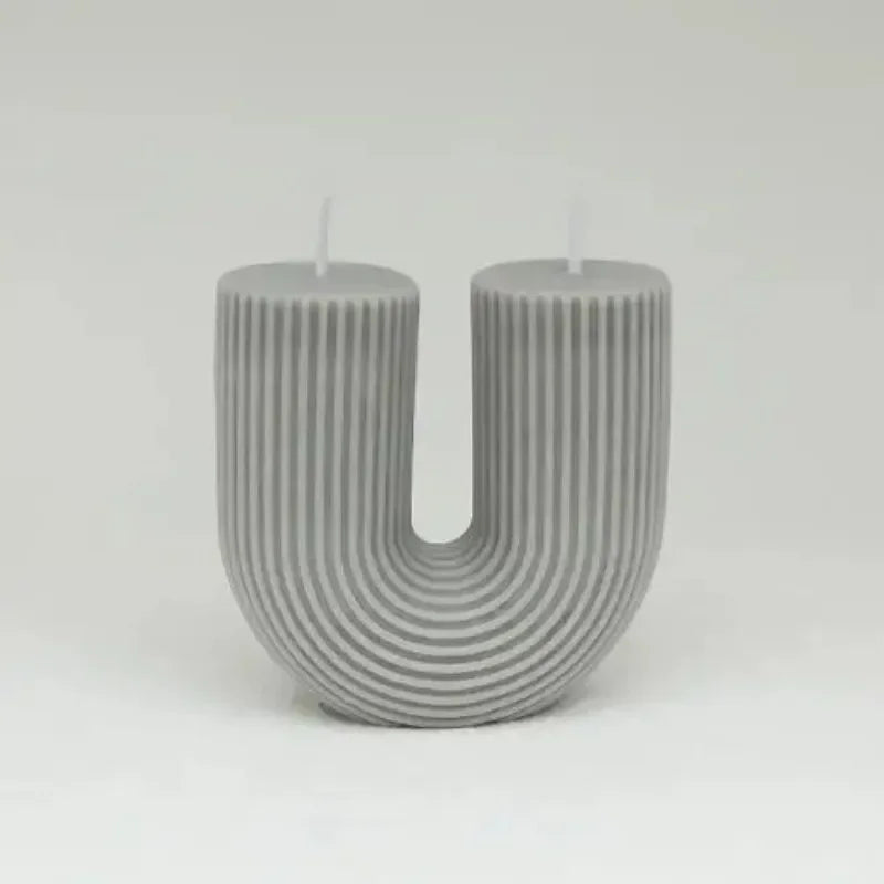 Geometry Unique Candle Wave U Shape Unscented Hand Poured Soy Candles