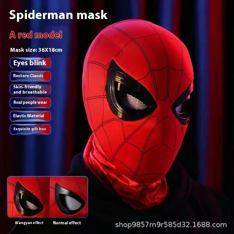 Mascara Spiderman Headgear Cosplay Moving Eyes Mask Gift