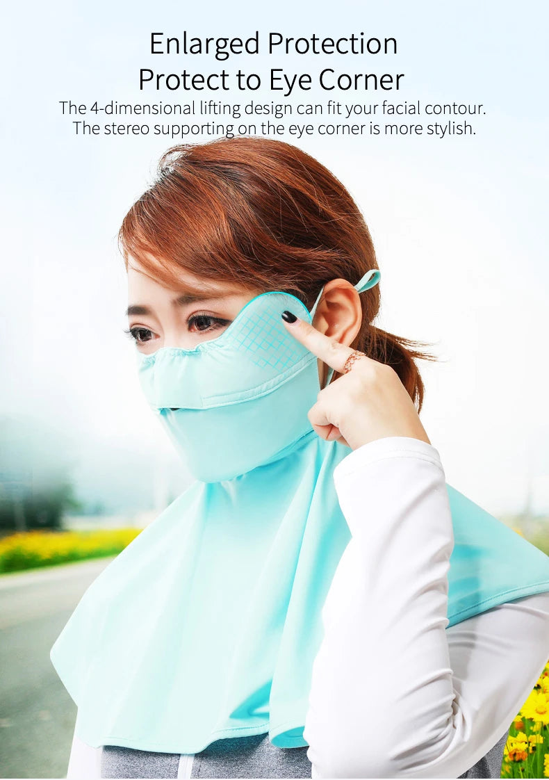 Ohsunny Sun Protective Scarf Neck Eye Mask for Women Outdoors