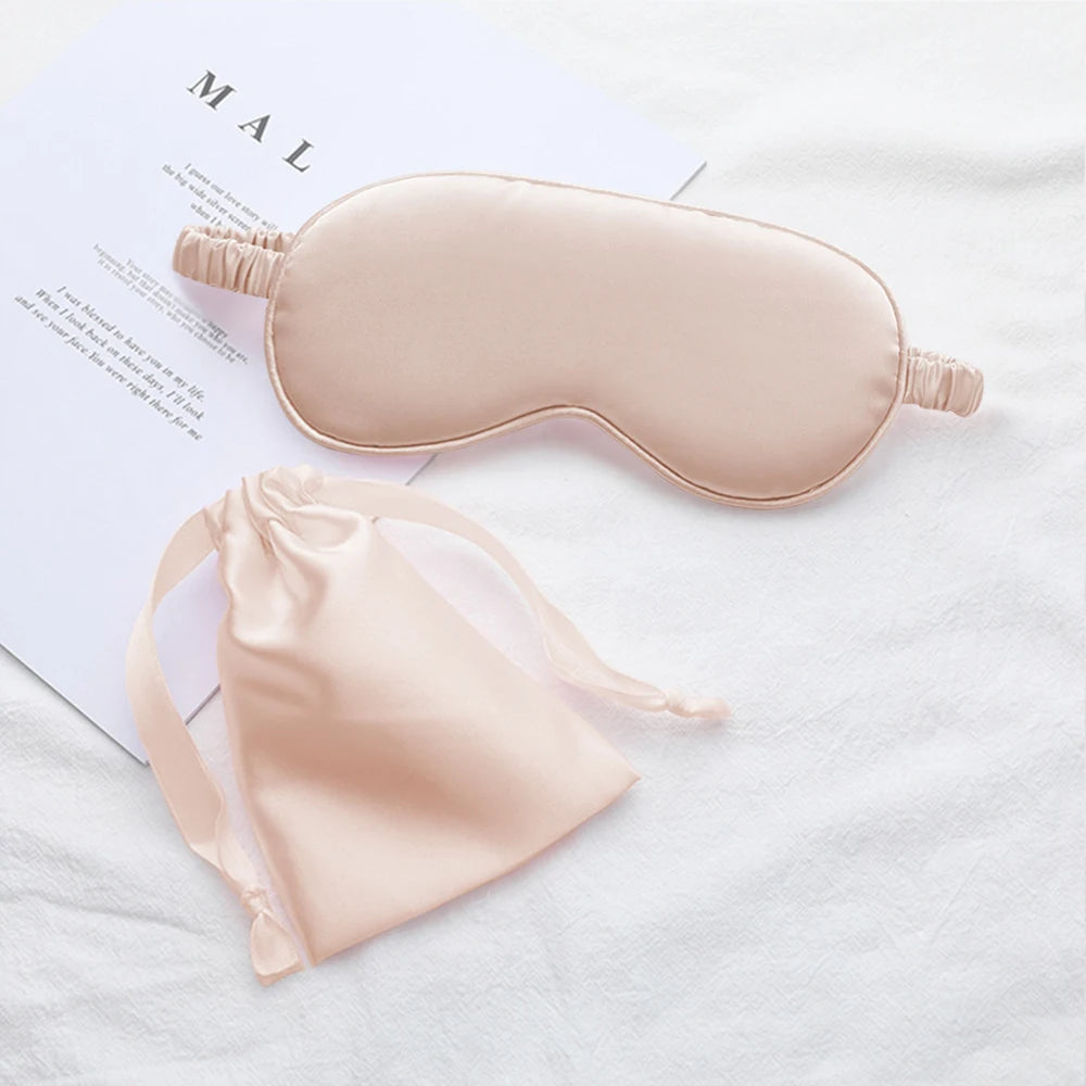 Silk Sleeping Eye Mask with Carrying Pouch for Travel