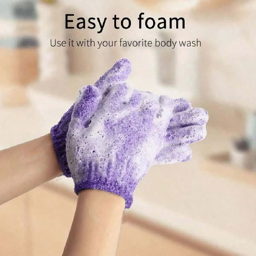 2pcs/6pcs/12pcs Reversible Exfoliating Shower Gloves for Luxurious Skin Care