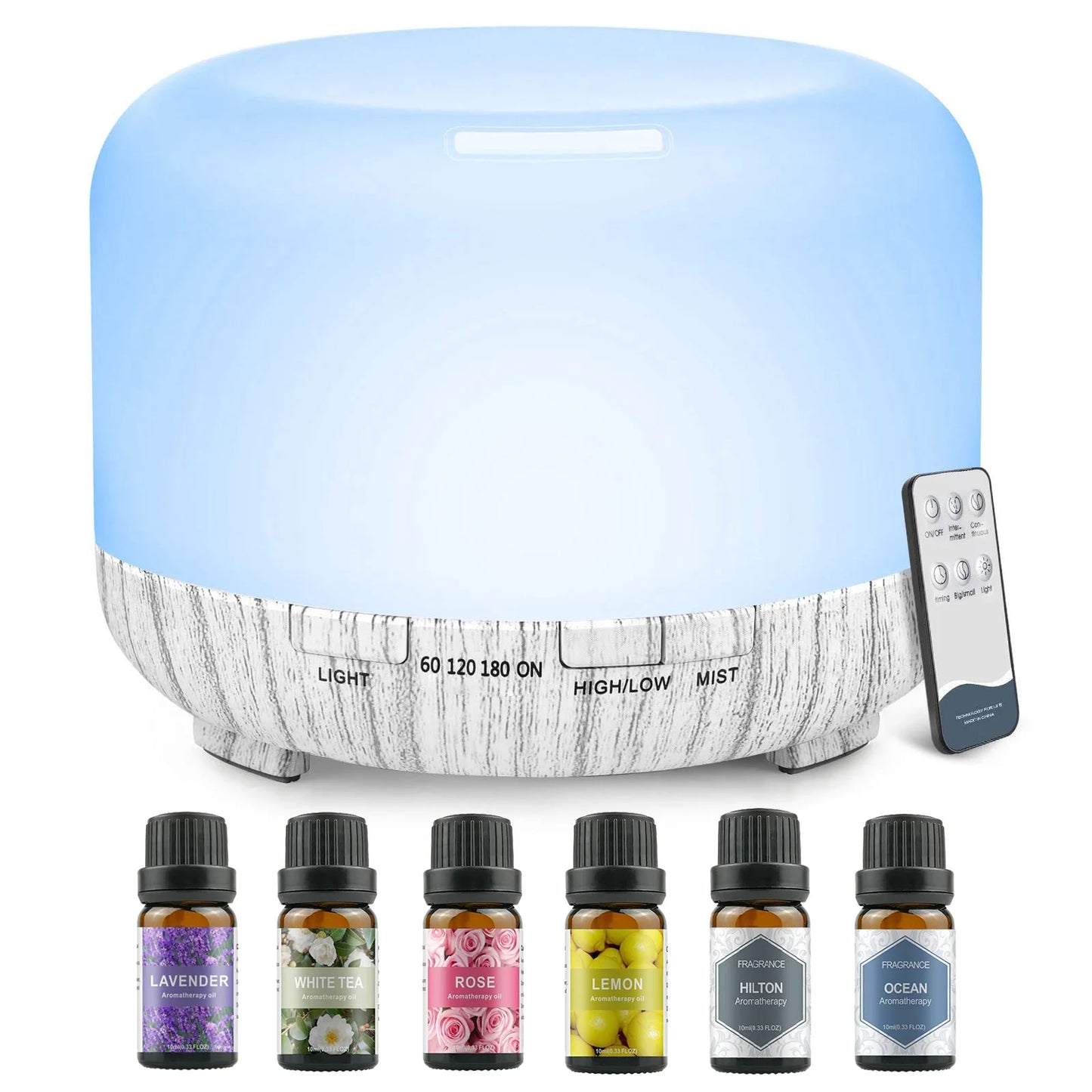 500ML Aromatherapy Oil Diffuser With 6 Essential Oils Set