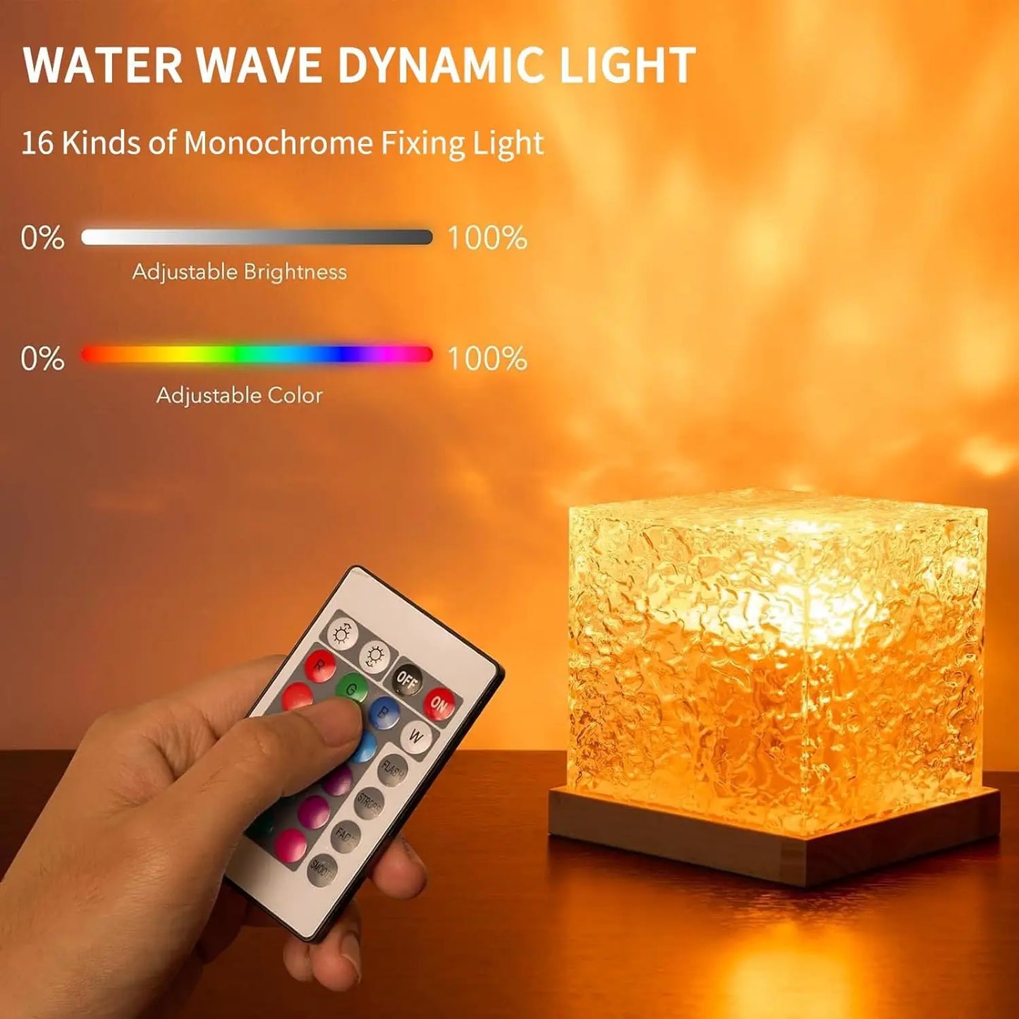 Ocean Wave Projector Light 16 Colors Aura Glow Lamp Serenity