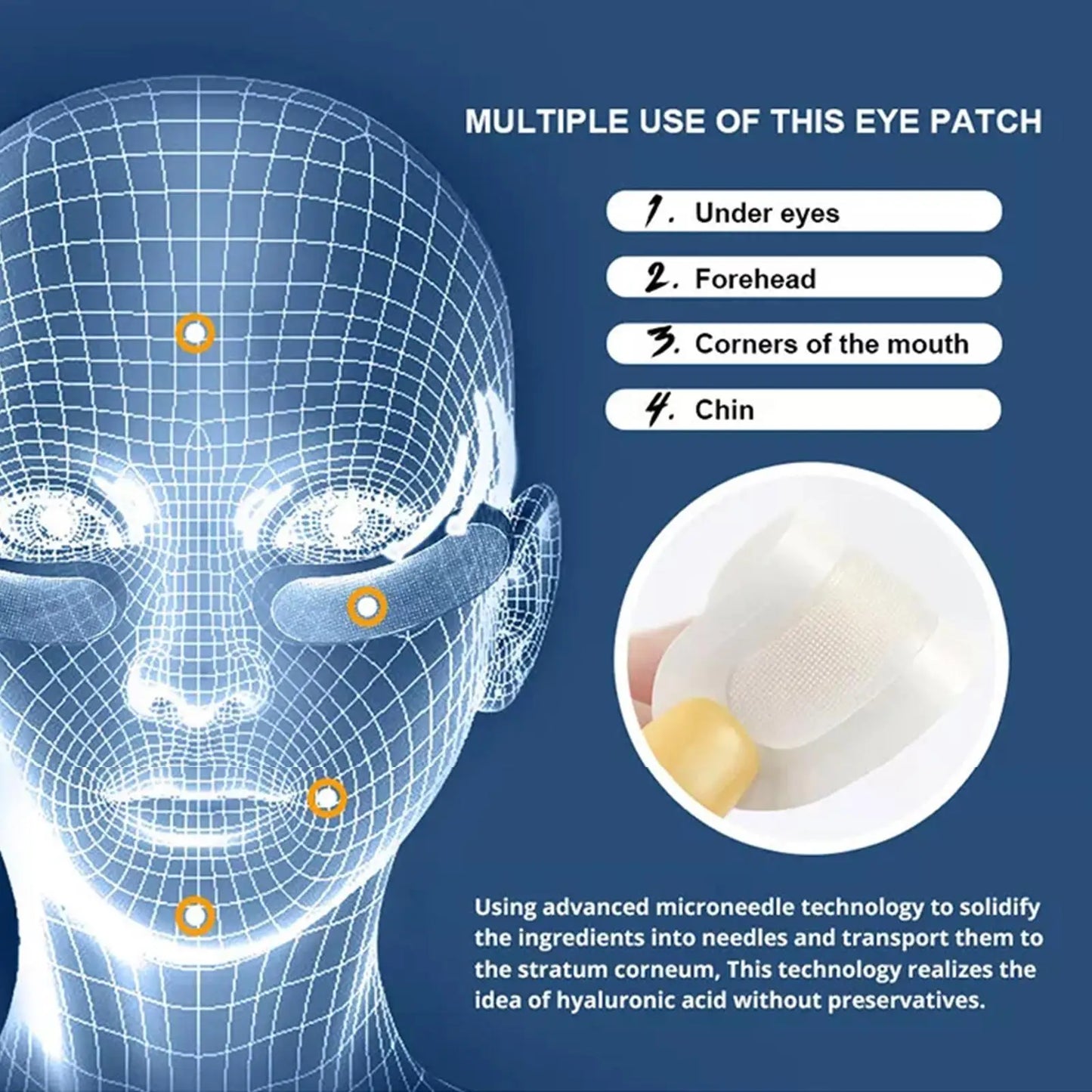 Micro-Needle Under Eye Patch Anti Wrinkle Hyaluronic Acid Eye Patches