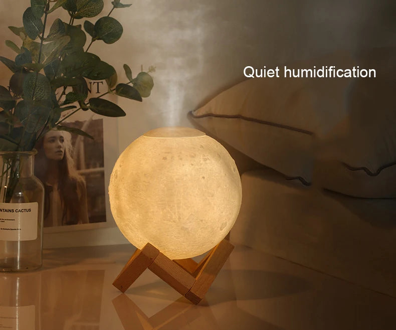 DMWD USB Aroma Humidifier Diffuser With Moon Lamp Night Light