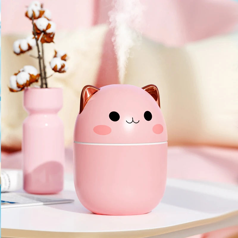 300ML Air Humidifier Cute Cat Ultra-Silent Aromatherapy