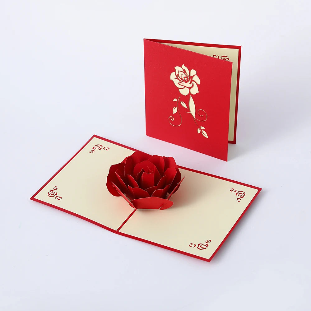 3D Pop Up Greeting Cards Love Postcard Couples Handmade Gift