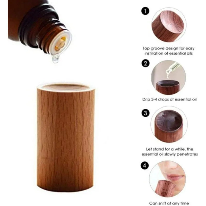 1/5PCS Mini Wooden Essential Oil Diffuser for Home Serenity