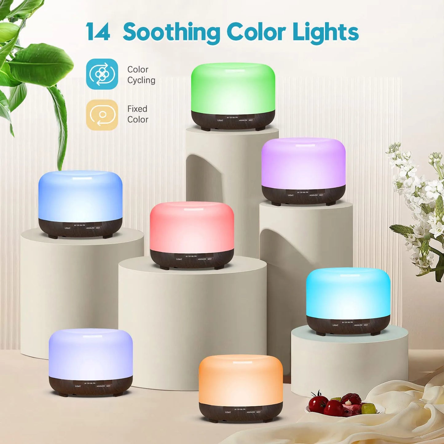 500ML Aromatherapy Oil Diffuser With 6 Essential Oils Set