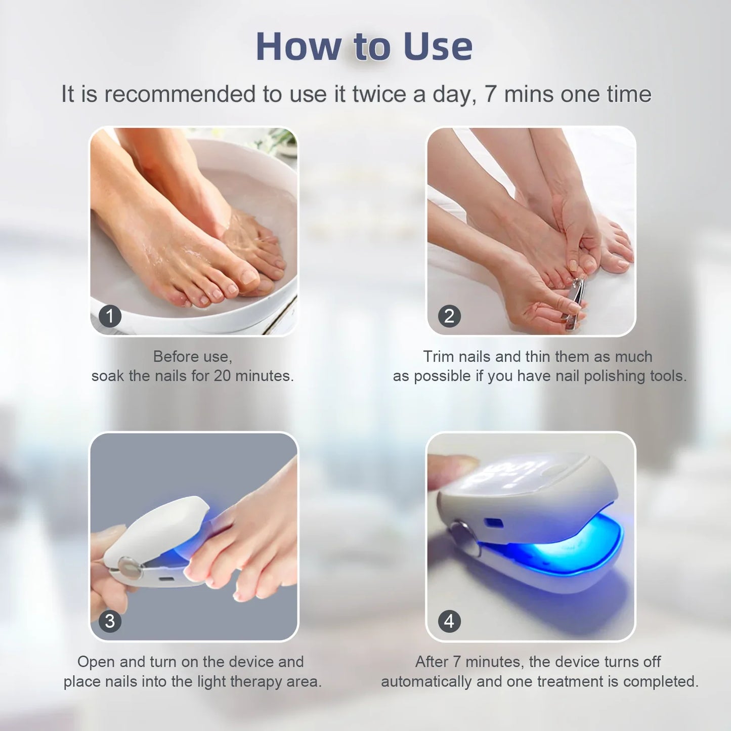 Low Level Cold Laser Toenail Fungus Therapy Device for Healing