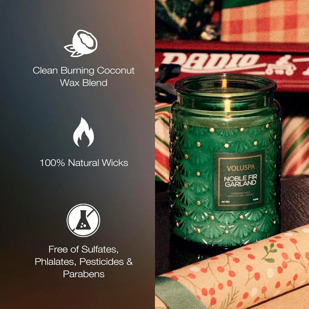 Large Candle Jar 18oz Christmas Scented Coconut Wax Blend