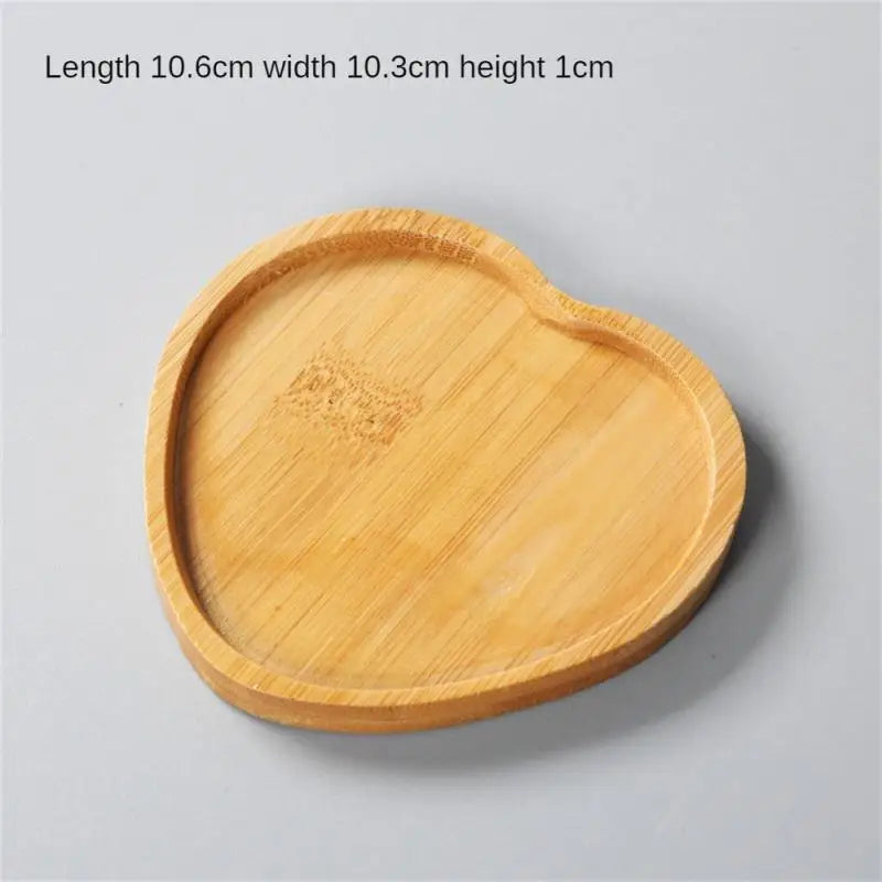 Elegant Multi Bamboo Tray Wood Saucer Flower Pot Tray Cup Pad Coaster Plate For Kitchen