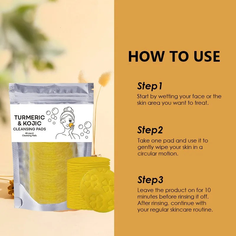 Turmeric Cleansing Pads Kojic Acid Helps Balance Skin Oil