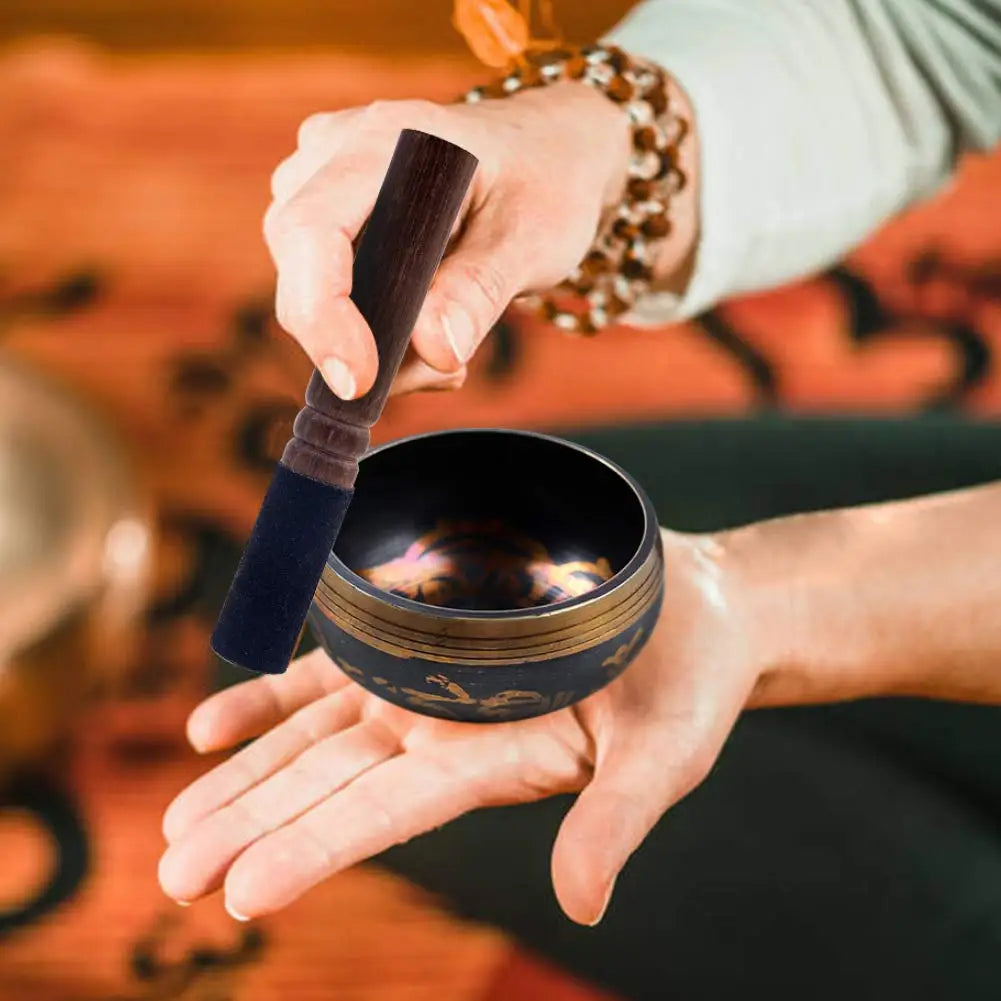 Tibetan Singing Bowl Set Lotus Unique Gift for Meditation