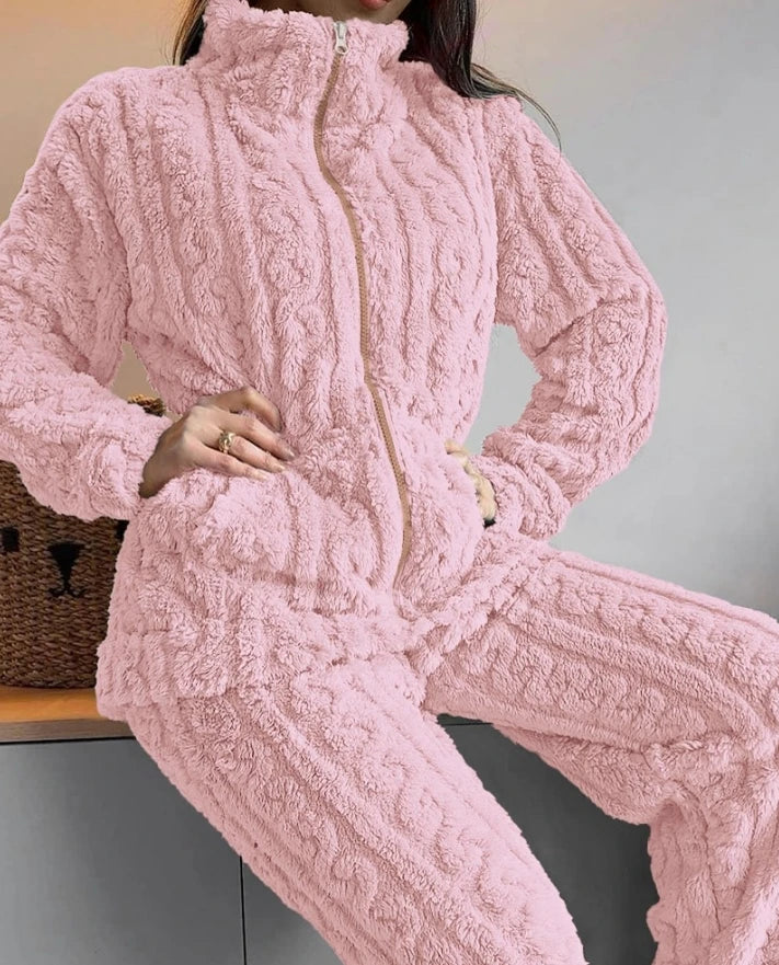 Thickened Warm 2Pcs Pajamas Set For Cozy Nights Loungewear