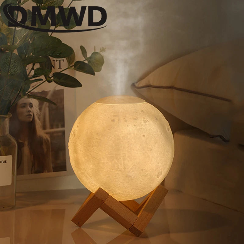 DMWD USB Aroma Humidifier Diffuser With Moon Lamp Night Light