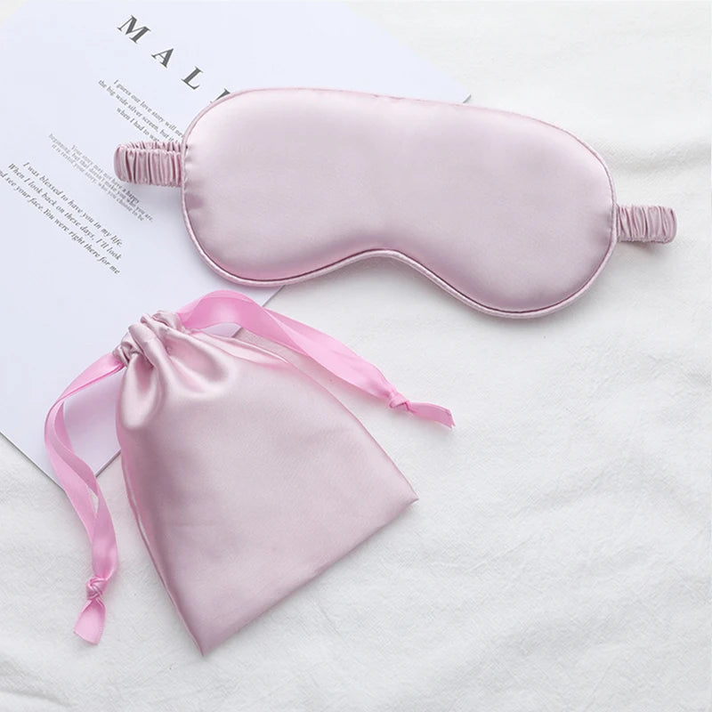 Silk Sleeping Eye Mask with Carrying Pouch for Travel