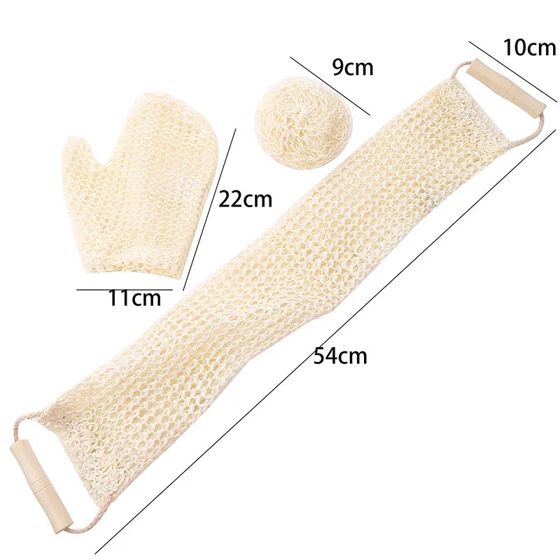 Ramie Jute Bath Towel Exfoliating Belt Shower Scrubber