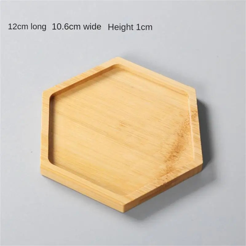 Elegant Multi Bamboo Tray Wood Saucer Flower Pot Tray Cup Pad Coaster Plate For Kitchen