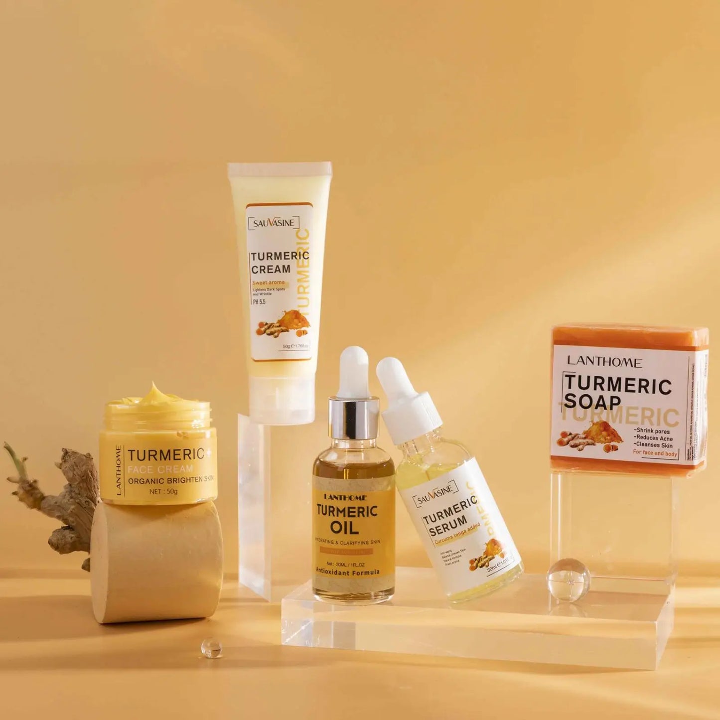 5 Piece Set Turmeric Facial Care for Radiant Skin Care